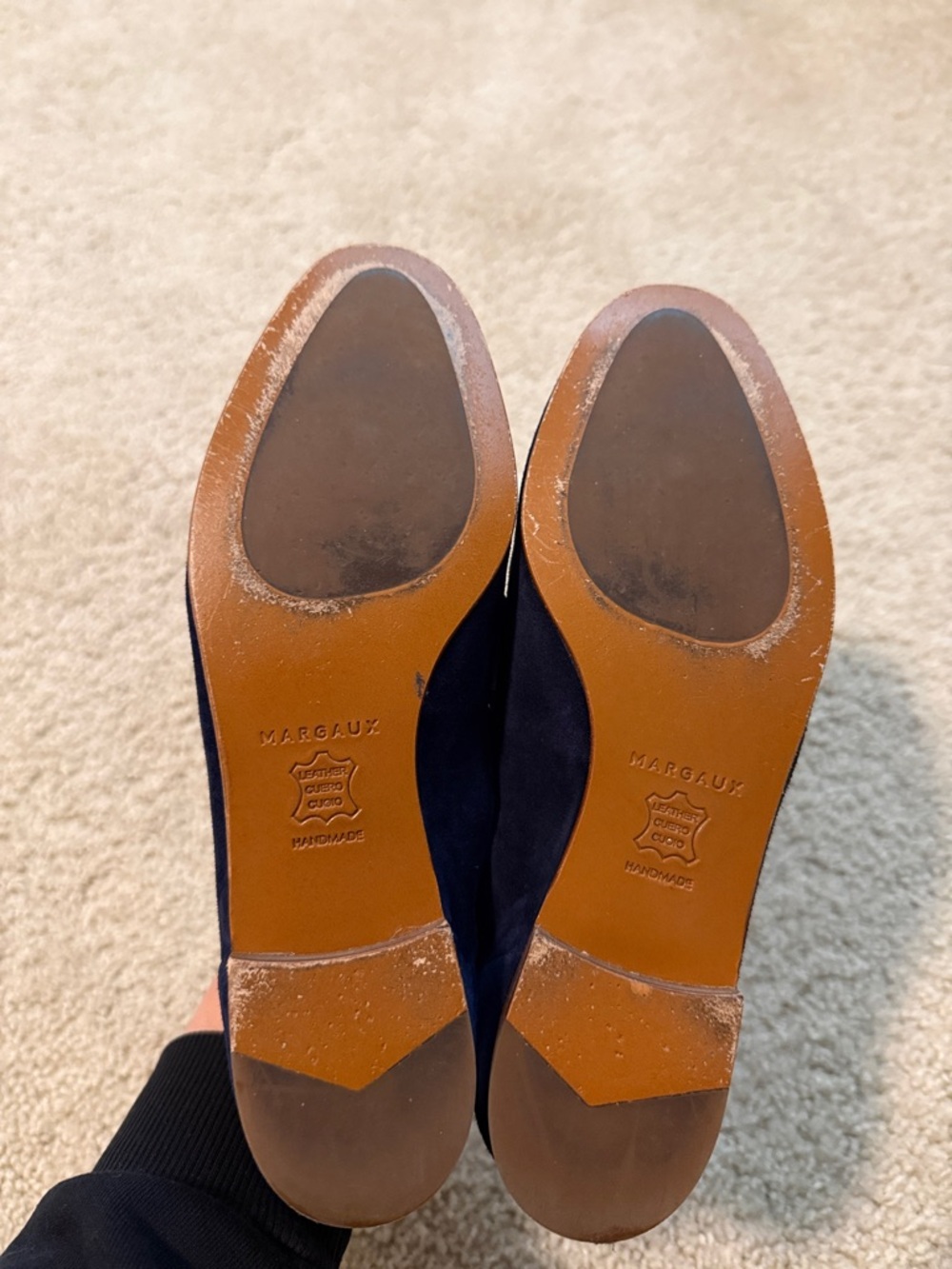 Margaux The Penny - Navy Blue Suede Loafer Flats 36M 6M - Picture 5 of 9
